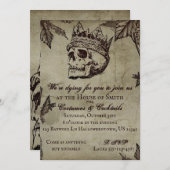 Gothic Skull Halloween Invitation Kaart (Voorkant / Achterkant)