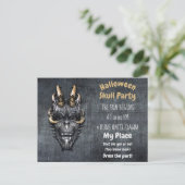 Gothic Skull Halloween Party Briefkaart (Staand voorkant)