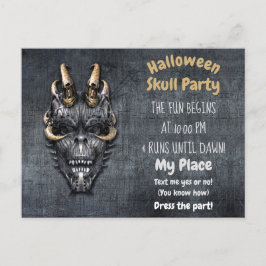 Gothic Skull Halloween Party Briefkaart