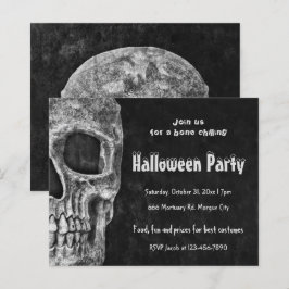 Gothic Skull Halloween Party Budget Uitnodiging