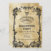 Gothic Skull Halloween Party Kaart (Voorkant / Achterkant)