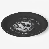 Gothic Skull Halloween Party Papieren Bordje (Gekanteld)