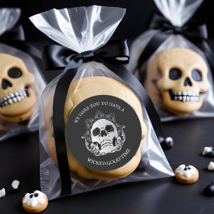 Gothic Skull Halloween Party Ronde Sticker