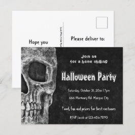 Gothic Skull Halloween Party Spooky Budget Briefkaart