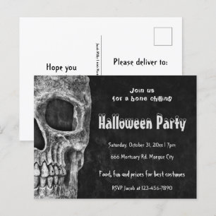Gothic Skull Halloween Party Spooky Budget Briefkaart