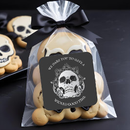 Gothic Skull Halloween Party Vierkante Sticker