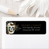 Gothic Skull Halloween Return Address Etiket (Insitu)