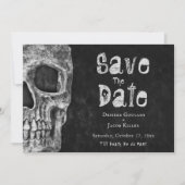 Gothic Skull Halloween Save the Date (Voorkant)