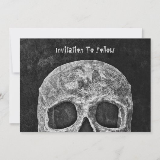 Gothic Skull Halloween Save the Date (Achterkant)