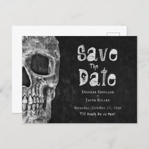 Gothic Skull Halloween Save the Date Aankondigingskaart