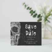 Gothic Skull Halloween Save the Date Aankondigingskaart (Staand voorkant)