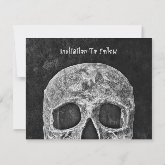 Gothic Skull Halloween Save the Date Budget (Achterkant)