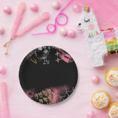 Gothic Skull Halloween Sweet 16 Verjaardagsfeestje Papieren Bordje (Feest)