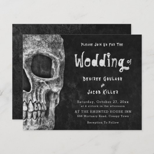 Gothic Skull Halloween Wedding Budget (Voorkant / Achterkant)