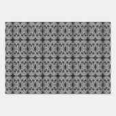 Gothic Skull Head Black en White Abstract patroon Inpakpapier Vel (Voorkant 3)