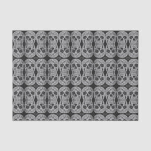 Gothic Skull Head Black en White Abstract patroon Tissuepapier