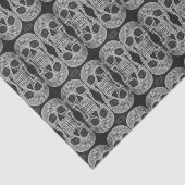 Gothic Skull Head Black en White Abstract patroon Tissuepapier (Detail)