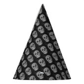 Gothic Skull Head Black en White Cool Pattern Feesthoedjes (Links)