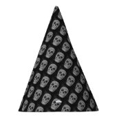 Gothic Skull Head Black en White Cool Pattern Feesthoedjes (Rechts)