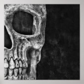 Gothic Skull Head Black en White Cool Poster (Voorkant)