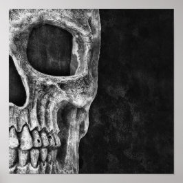 Gothic Skull Head Black en White Cool Poster