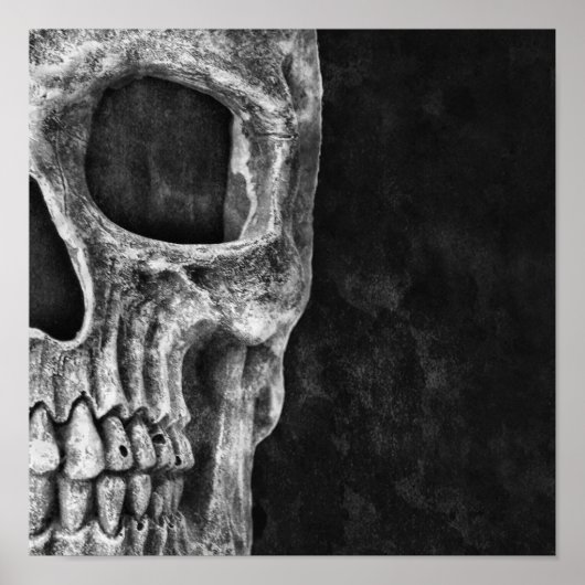 Gothic Skull Head Black en White Cool Poster (Voorkant)