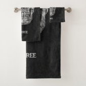 Gothic Skull Head Black en White Custom Bad Handdoek (Insitu)