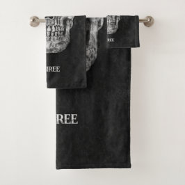 Gothic Skull Head Black en White Custom Bad Handdoek