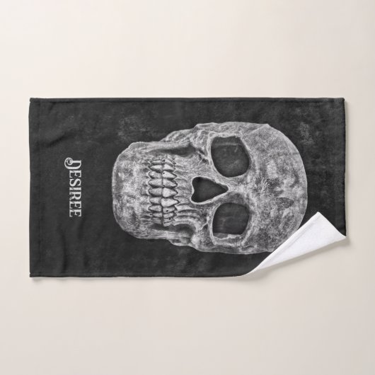 Gothic Skull Head Black en White Custom Bad Handdoek (Handdoek)