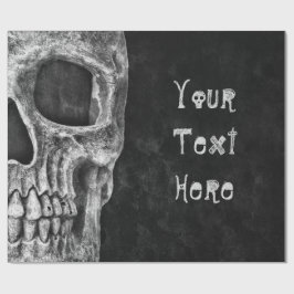 Gothic Skull Head Black en White Custom Cadeaupapier