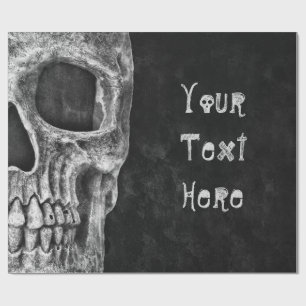Gothic Skull Head Black en White Custom Cadeaupapier