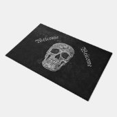 Gothic Skull Head Black en White Custom Deurmat (Schuin)