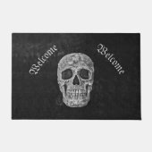 Gothic Skull Head Black en White Custom Deurmat (Voorkant)