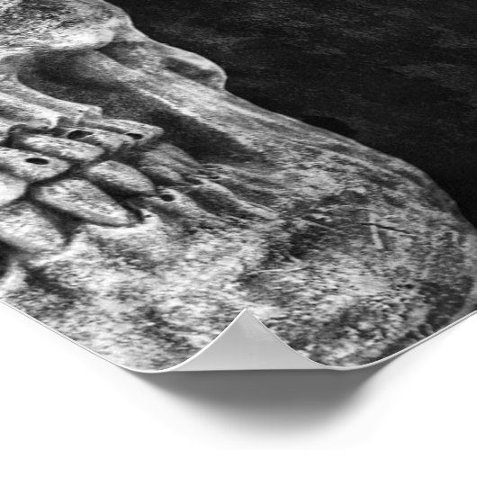 Gothic Skull Head Black en White Custom Poster (Hoek)