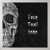 Gothic Skull Head Black en White Custom Poster (Voorkant)