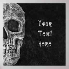 Gothic Skull Head Black en White Custom Poster