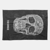 Gothic Skull Head Black en White Custom Theedoek (Horizontaal)