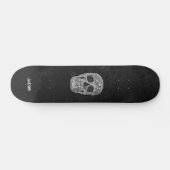 Gothic Skull Head Black en White Grunge Texture Persoonlijk Skateboard (Horizontaal)