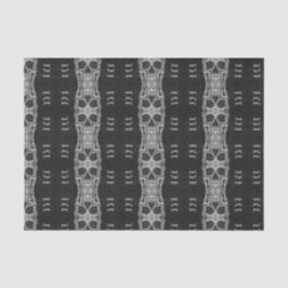 Gothic Skull Head Black en White Pattern Tissuepapier