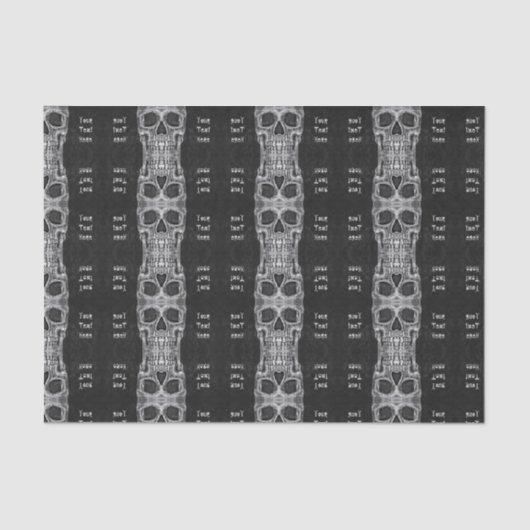 Gothic Skull Head Black en White Pattern Tissuepapier (Voorkant)