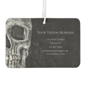 Gothic Skull Head Black en White Tattoo Shop Luchtverfrisser (Achterkant)