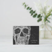Gothic Skull Head Black en White Tattoo Shop Visitekaartje (Staand voorkant)