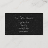 Gothic Skull Head Black Grey Floral Tattoo Artist Visitekaartje (Achterkant)