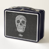 Gothic Skull Head Black White Retro Style Monogram (Voorkant)