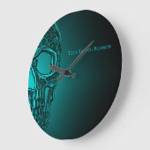 Gothic Skull Head Blauwgroen Green Tattoo Shop Grote Klok (Hoek)