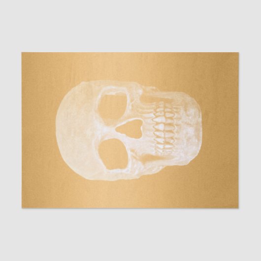 Gothic Skull Head Elegant Gold Metallic Tissuepapier (Voorkant)
