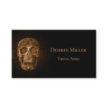 Gothic Skull Head Glanzende Gold Black Tattoo Shop