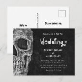 Gothic Skull Head Halloween Wedding Uitnodiging (Voorkant / Achterkant)