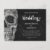 Gothic Skull Head Halloween Wedding Uitnodiging Briefkaart (Voorkant)
