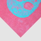 Gothic Skull Head Hot Pink Blue Decoupage Pop Art Tissuepapier (Detail)